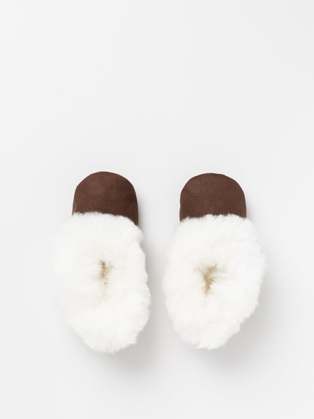 White alpaca slippers