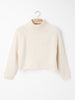 High Neck Cropped Suri Alpaca Jumper crafted from lightweight Suri Air yarn with a folded high neckline, relaxed cropped silhouette and streamlined sleeves.