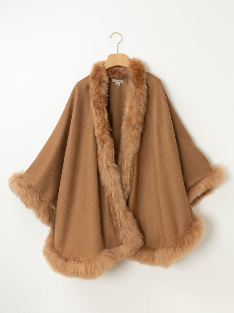 Fur trimmed cape outlet